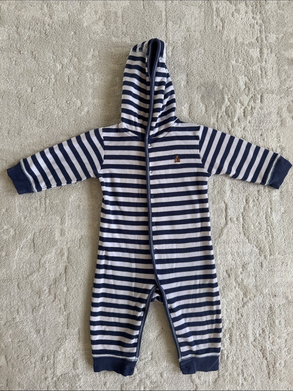 GAP Navy & White Striped Hooded One-Piece
